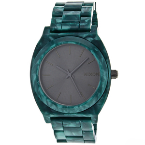 Nixon Women's Time Teller Watch: Green Acetate Band/Gray Dial (A327-054)
