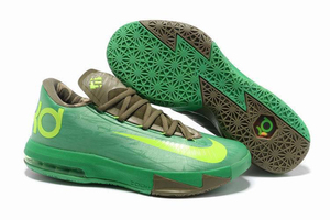 “Bamboo”Nike Kevin Durant KD 6 Mens (Green/Volt & Bronze) Basketball Shoes