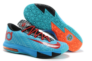 Nike KD 6 N7 (Aqua Blue/Pink & Black - Grey) Kevin Durant Basketball Shoes