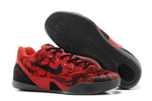 Nike Kobe IX 9 EM Low-Cut Mens Red/Black Discount Shoes on Sale