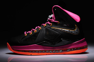 Popular Style Ladies Nike Zoom Lebron James 10 "Floridians" - Black and Metallic Silver/Orange/Pink