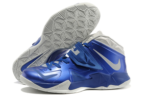 Nice Air LeBron Zoom Soldier 7 Athletic Shoes with Featuers Deep Royal/Pure Platinum and Medium Navy for Men Online