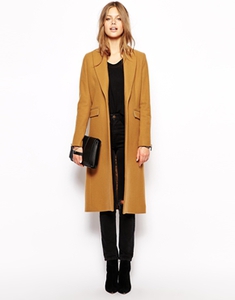 Supertrash Octavian Coat in Camel with 3/4 Length Sleeves