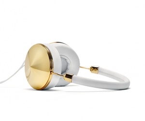 наушники FRENDS White Leather Gold Tone Metal Accent Taylor Headphones