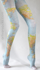 Колготки с картой мира