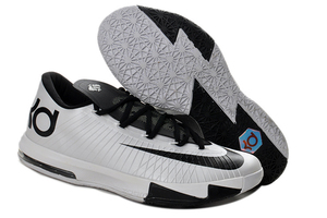 Nike Zoom KD 6 Low Tops Kevin Durant Men Sneakers (Black/White)