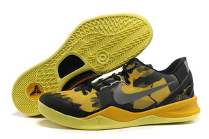 Nike Zoom Kobe VIII(8) Black/Yellow/Grey Mens