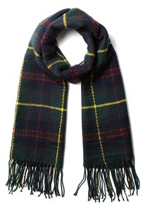 Scotland Check Fringe Scarf in Green