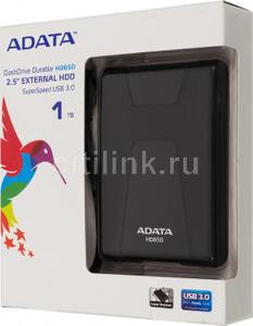 Внешний жесткий диск A-DATA DashDrive Durable AHD650-1TU3-CBK, 1Тб,