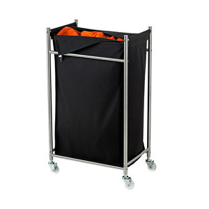 ГРУНДТАЛЬ Корзина для белья на колесиках, нержавеющ сталь, черный