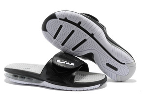 Air Lebron Slide Black-White-Grey Nike Mens King James Shoes