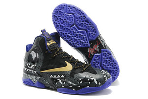 Anthracite/Metallic Gold with Purple Venom Mens Nike LeBron James 11 Black History Month "BHM" Sports Trainers