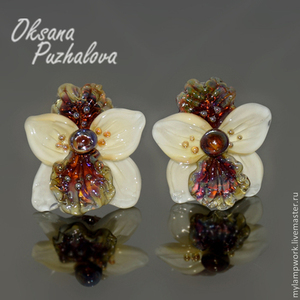 Серьги с орхидеями