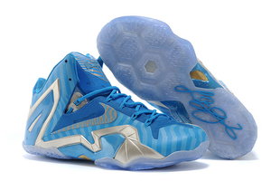 New Release "Blue 3M" Nike LeBron 11 XI Elite Blue and Metallic Luster with Icy Colorway Mens Training Shoes
