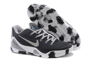 Low Nike Brand Zoom Kobe 9 EM Black White and Ash Grey Men Sneakers