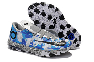 Nike Zoom KD VI 6 Air Force Mens Athletic Footwear in Color Blue Grey and White