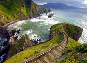 237 steps down to the ocean on the island of San Juan de Gaztelugatxe