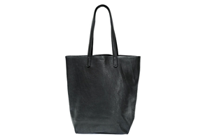 baggu black leather tote