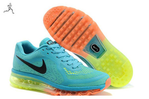 Air Max 2014 Running Fashion Sneaker Gamma Blue Fluorescent Green