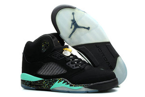 Michael Jordan Retro V (5) Black/Green Accents Sneakers for Men