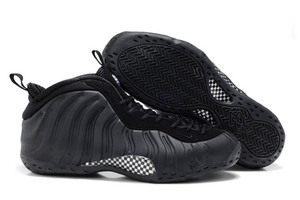 size 14 and 15 foamposites one stealth black and medium grey men sneakers