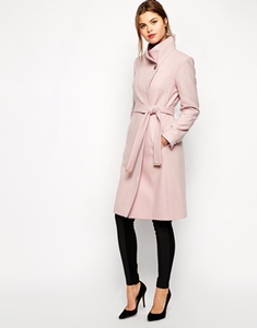 Ted Baker Belted Wrap Coat in Pale Pink