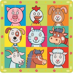 Пазл «Сложи голову животным», BINO