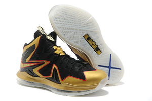 Nike Air Max LeBron X Elite EXT Celebration Pack Championship Basketball Shoes Black Gold