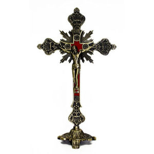 9" Cross Crucifix Bronze