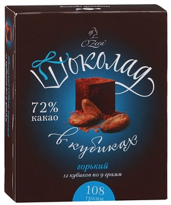 Шоколад O'Zera 72% горький в кубиках 108г