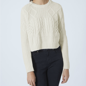 PETITE SHRUNKEN CABLE SWEATER