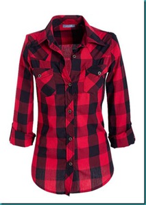 Warm Red&Black Plaid Shirt