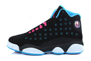 Female Michael Jordan Retro GS 13 Shoes New Colorway "Seaside" Black/Blue/Pink/White