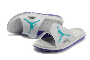 Nike Michael Jordan Brand RCVR Matte Silver/New Emerald/Purple Slide Sandals Online Shop