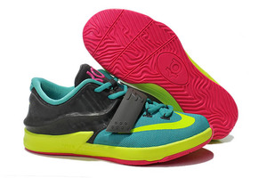 "Carnival" Colorway Kids Nike Zoom 7 VII Kevin Durant Turquoise/Black/Yellow/Pink Basketball Shoes