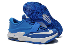 NBA KD 7 Sport Blue with White Men Style Athletic Sneakers