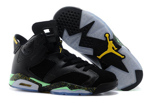 Women Size Nike Retro Air Jordan VI (6) Light Lucid Green/Tour Yellow/Black Female Sneakers - World Cup