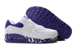 Nike Running Air Max 90 White Varsity Purple Men Shoe