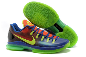KD Elite 5 EYBL Blue-Red Gradient Neon Green Kevin Durant Men Sneaker