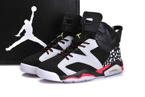 Nike Jordan VI Retro Raygun Customs by Ramses White & Black/Red for Female