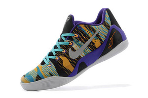 Nike "Unleashed" (Pop Art Camo) Female Kobe Bryant 9 Low EM Sneakers - Court Purple/Reflective Silver/Atomic Mango and Turquoise