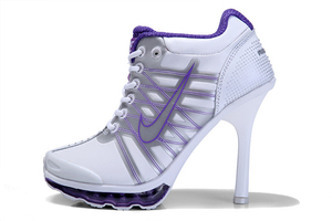 Womens Nike High Heels Shoes White/Metallic Silver and Purple Air Max 2009