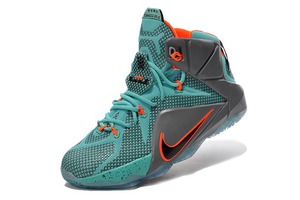 "NSRL" Nike LeBron 12 Black/Metallic Cool Grey/Hyper Crimson and Hyper Turquoise Mens Basketball Shoes