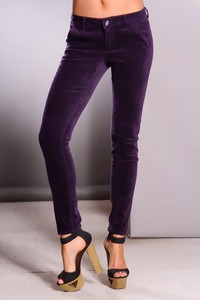 Фиолетовые вельветовые узкие брюки