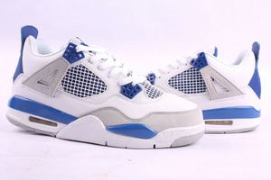 Nike Air Jordan 4 Retro White/Blue Men's