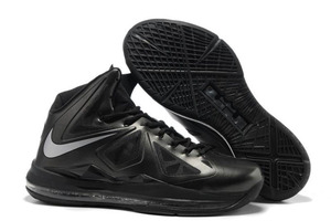 Nike Zoom Lebron 10(X) "Carbon" Black/Metallic Silver-Anthracite King James Sneakers