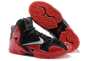 Nike LeBron XI "Miami Heat Away" Edition King James Shoes Black Red