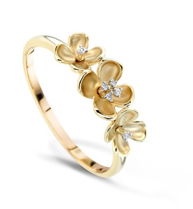 Кольцо с бриллиантами из желтого золота 585 пробы