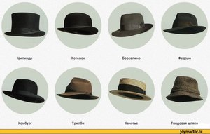 Много разных смешных шляп и шапок