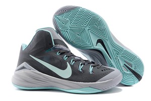 Brand Nike Air Hyperdunk 2014 Latest Sneakers - Dark Magnet Grey and Hyper Turquoise